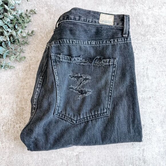 Citizens of Humanity Black Corey Slouchy Slim Distressed Jean Size 25 - Picture 1 of 9